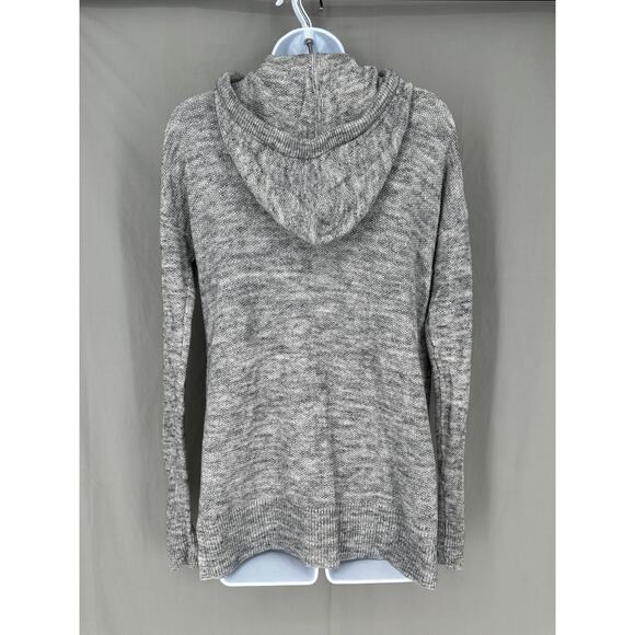 GAP Hoodie Sweater Womens Small Gray Tunic Knit Cotton Cozy Casual Drawstring - Picture 3 of 6
